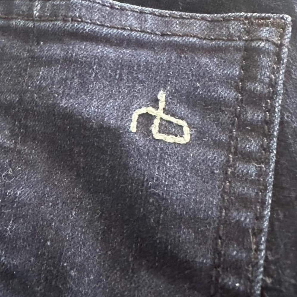 rag & bone Midnight Dark Wash Blue Lace Trim Panel Skinny Jeans Size 27 - Picture 6 of 8